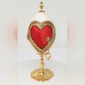 Real hand carved goose egg art.